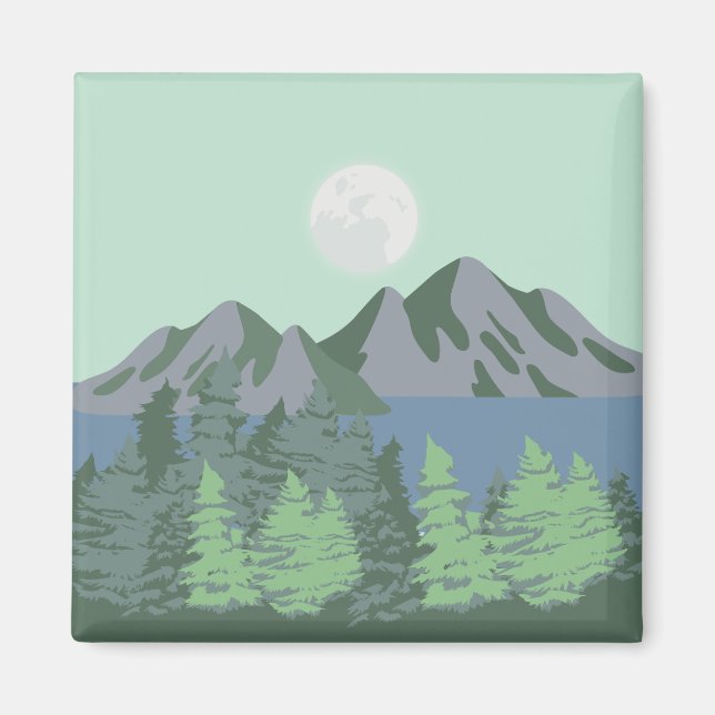 Lac Bleu & Lune Magnet (Devant)