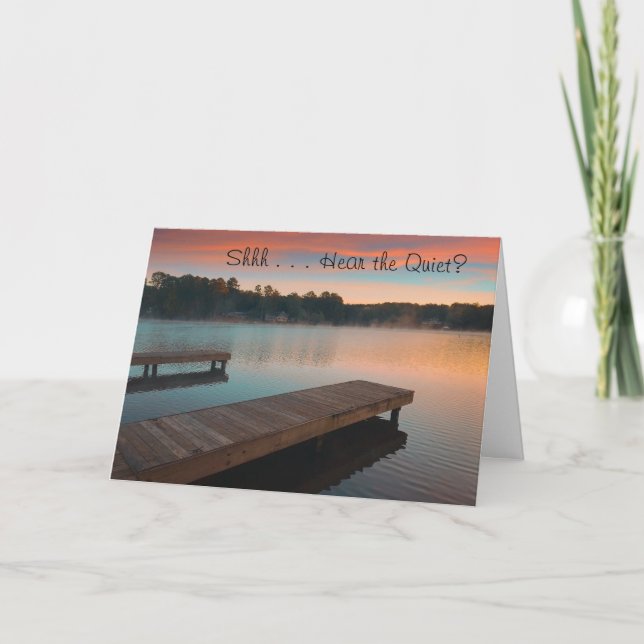 Lac calme à l'aube carte de voeux (Devant)