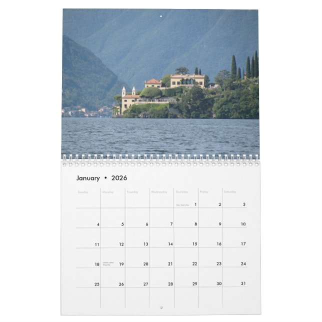 Lac Como, calendrier 2013 de l'Italie (Jan 2026)