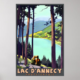 Lac D'Annecy Haute Savoie France Affiche de Voyage