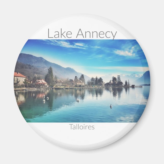 Lac d'Annecy - Talloires, Magnet rond Haute-Savoie (Devant)