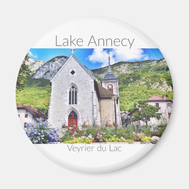Lac d'Annecy - Veyrier, Magnet rond Haute-Savoie (Devant)