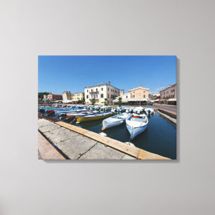 Lac de Garde Bardolino vue port toile imprimé