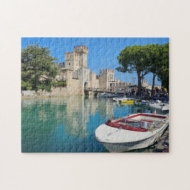 Lac de Garde Sirmione Vue du château puzzle (Horizontal)