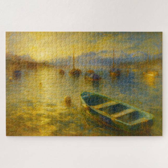 Lac de Lucerne Suisse Bateaux dorés Puzzle artisti (Horizontal)