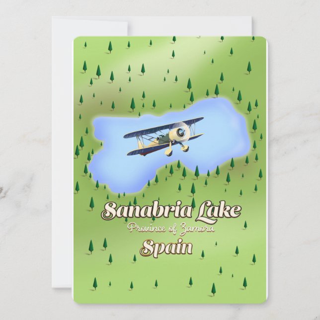 Lac de Sanabria Espagne carte de voyage. (Devant)