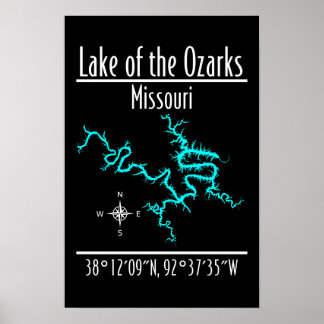 Lac des Ozarks Missouri Coordonnées Affiche de car