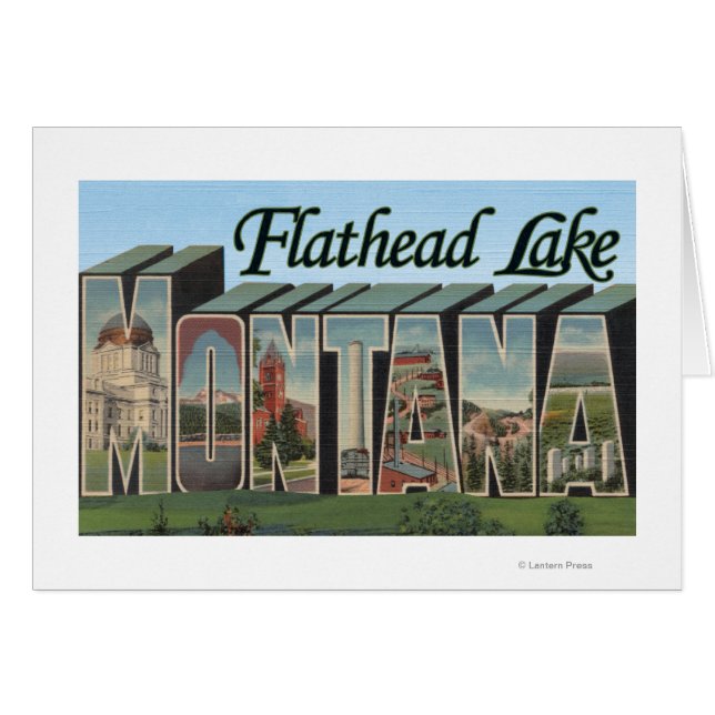 Lac Flathead, Montana - Grandes Lettres (Devant horizontal)