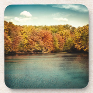 Lac Forêt Arbres Eau Monogramme Dessous de verre d