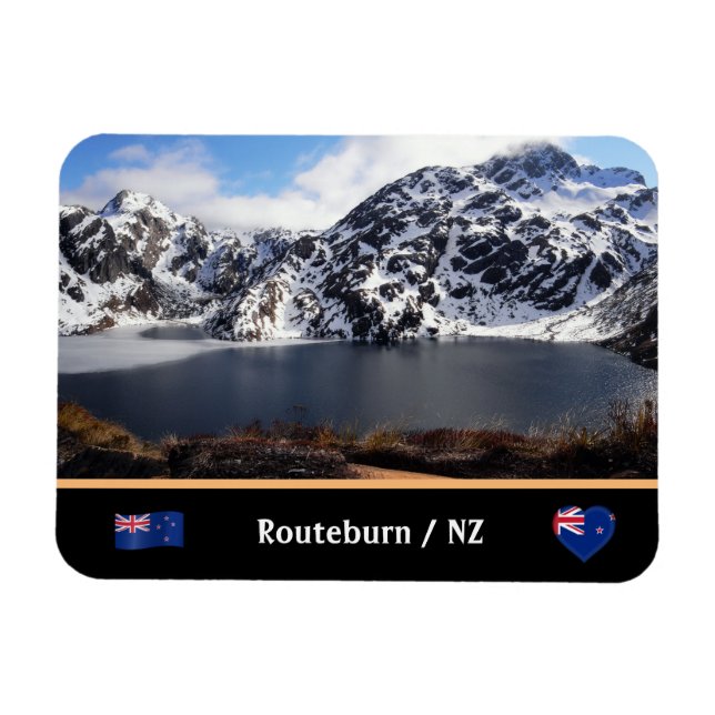 Lac Haris & Routeburn piste /New Zealand Magnet (Horizontal)