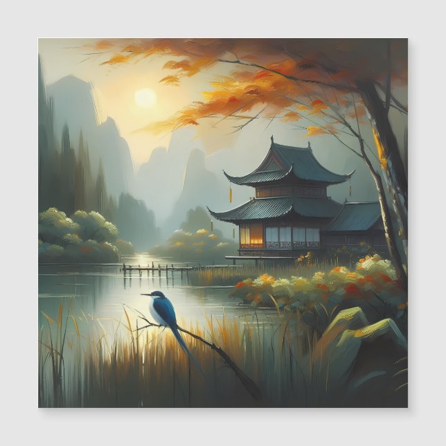 Lac Japon Oiseau 1 - Toile (Devant)