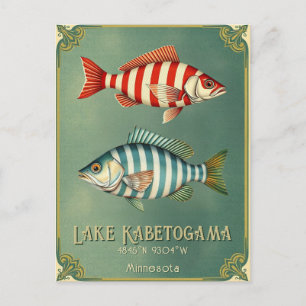 Lac Kabetogama Minnesota poisson nautique Carte po