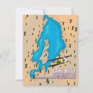 Lac Kivu Grand lac africain carte de voyage.