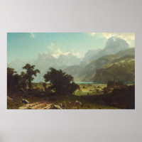 Lac Lucerne - Albert Bierstadt Poster des Beaux-Ar