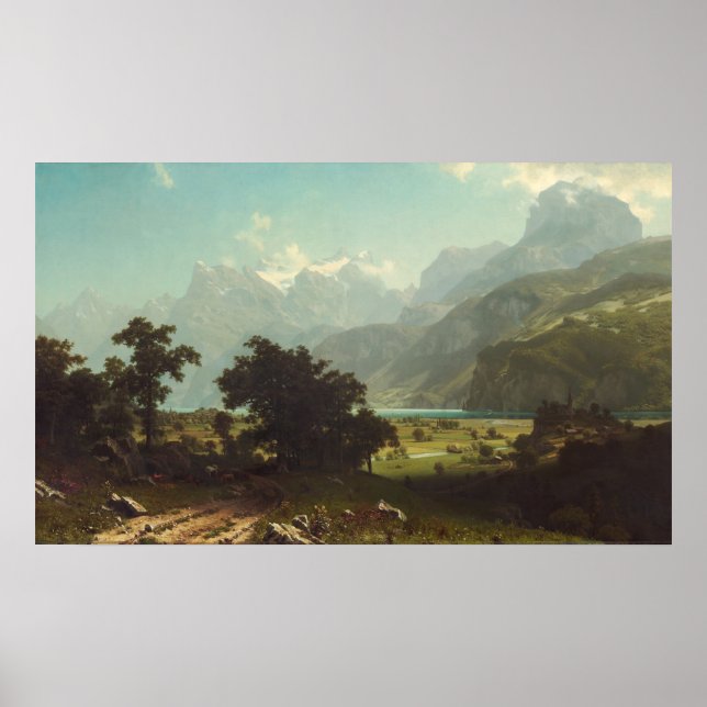 Lac Lucerne - Albert Bierstadt Poster des Beaux-Ar (Devant)