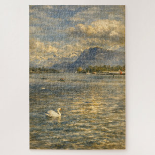 Lac Lucerne Suisse Cygne & Alpes Puzzle Artistique