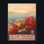 Lac Majeur, Italie Carte postale Vintage voyage<br><div class="desc">Lac Majeur,  Italie Carte postale Vintage voyage</div>