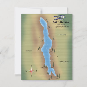 Lac Malawi, carte de voyage imprimée poster