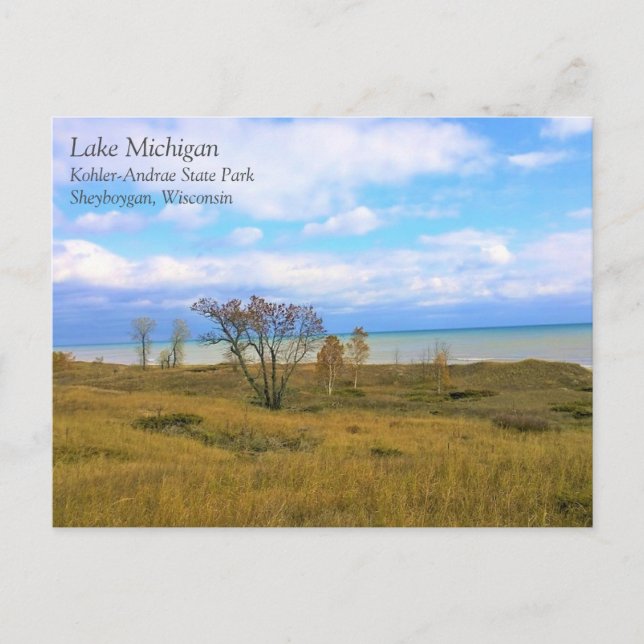 Lac Michigan, Sheboygan, carte postale du Wisconsi (Devant)