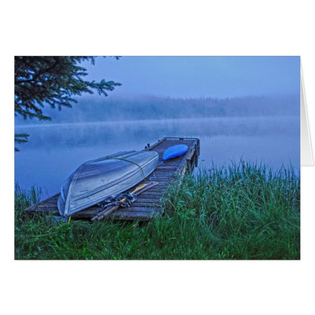 Lac Misty, Dock, Row Boat & Kayak Nature Scène (Devant horizontal)