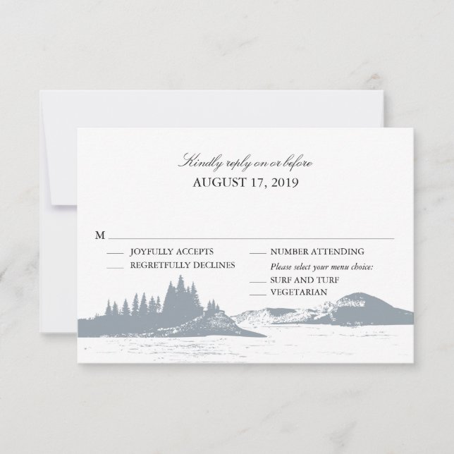 Lac Mountain| Mariage RSVP avec choix de menus (Devant)