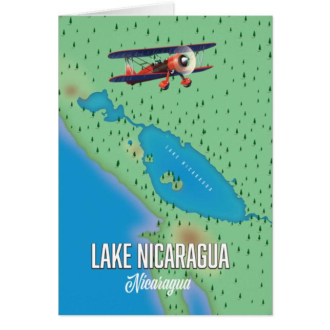 Lac Nicaragua, carte du Nicaragua (Devant)
