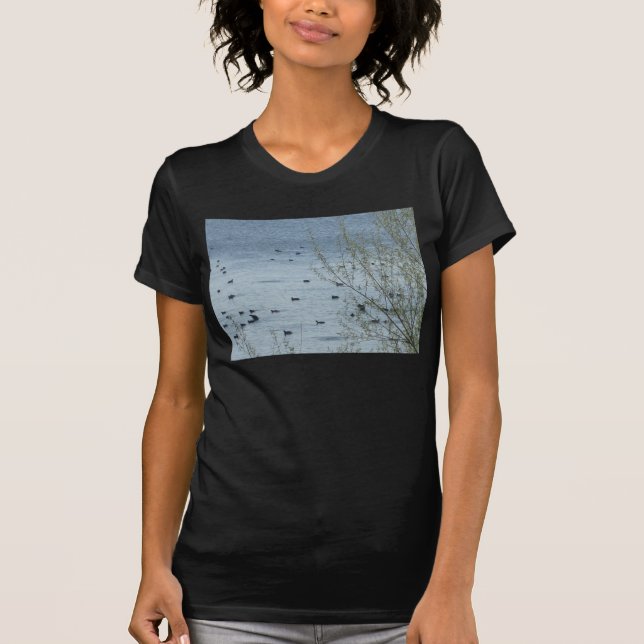 Lac Oiseaux Femmes Twofer T-Shirt Sheer (Devant)