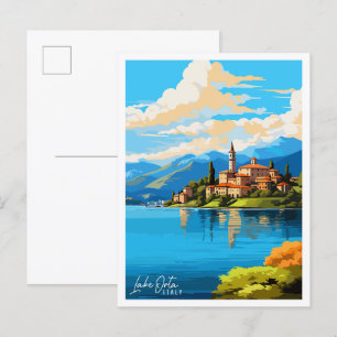Lac Orta Italie voyage vintage Carte postale