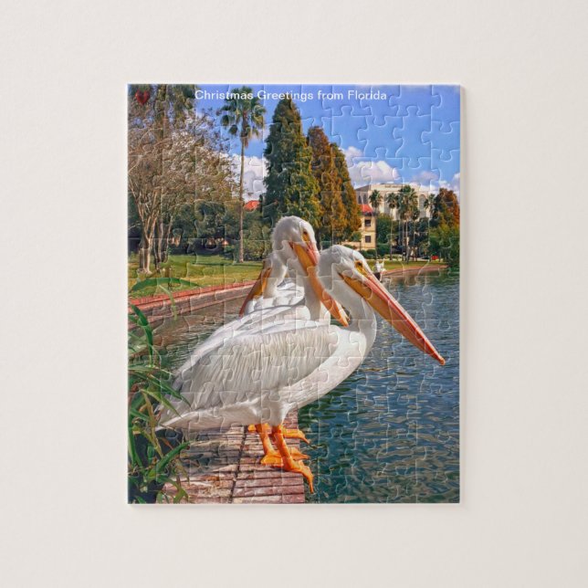 Lac Pelican Floride Jigsaw Puzzle (Vertical)