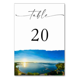 Lac Tahoe Destination numéros de table de mariage