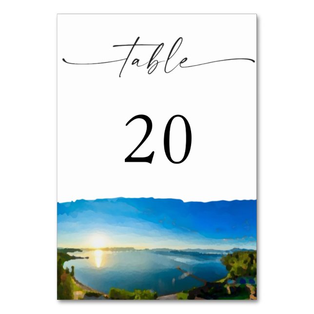 Lac Tahoe Destination numéros de table de mariage (Par défaut)