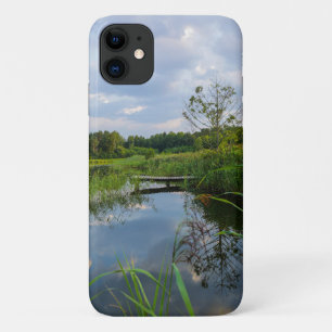 Lac Trees Sky Pier Belarus Nature iPhone 11 Coque