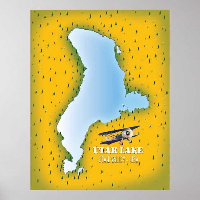 lac Utah, carte de la vallée de l'Utah affiche de  (Devant)