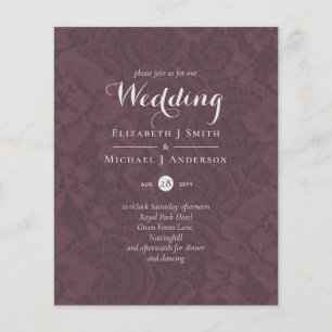Lace Merlot Ivory Wedding Invitations Budget
