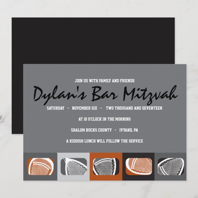 LACROSSE Bar Mitzvah Invitation (Devant / Derrière)