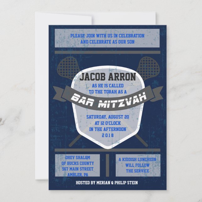 LACROSSE Bat Bar Mitzvah Invitation (Devant)