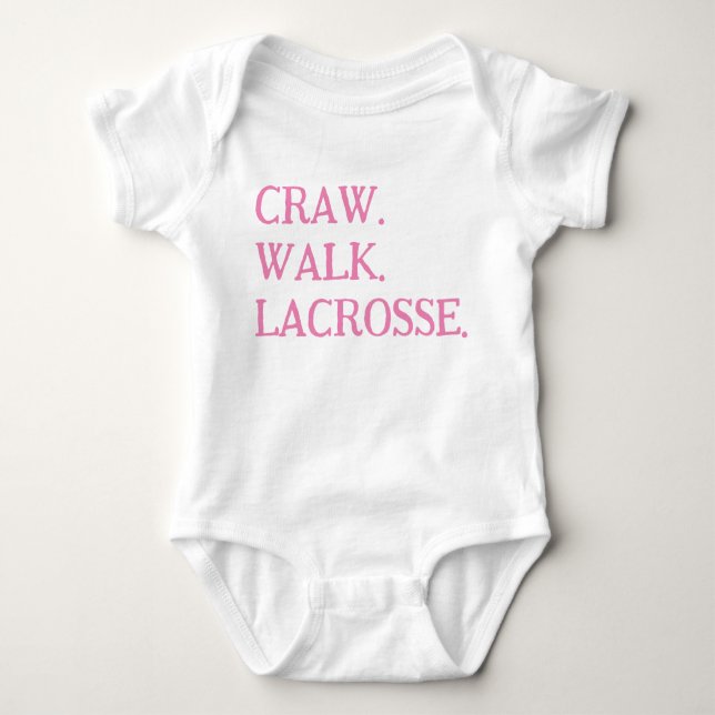 LACROSSE BÉBÉ FILLE SUR SIE ROSE BLANC TOP TSHIRT (Devant)