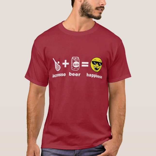 Lacrosse drôle de T-shirt + Bière = bonheur (Devant)