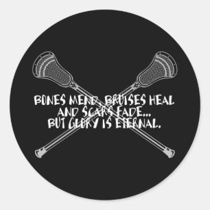 Lacrosse Motivation Glory Cosse Sticker blanc