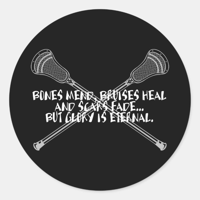 Lacrosse Motivation Glory Cosse Sticker blanc (Devant)