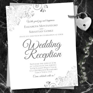 Lacy Argent Blanc Mariage Réception BUDGET Invitat