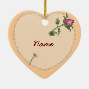 Lacy Heart Rose ornements personnalisés