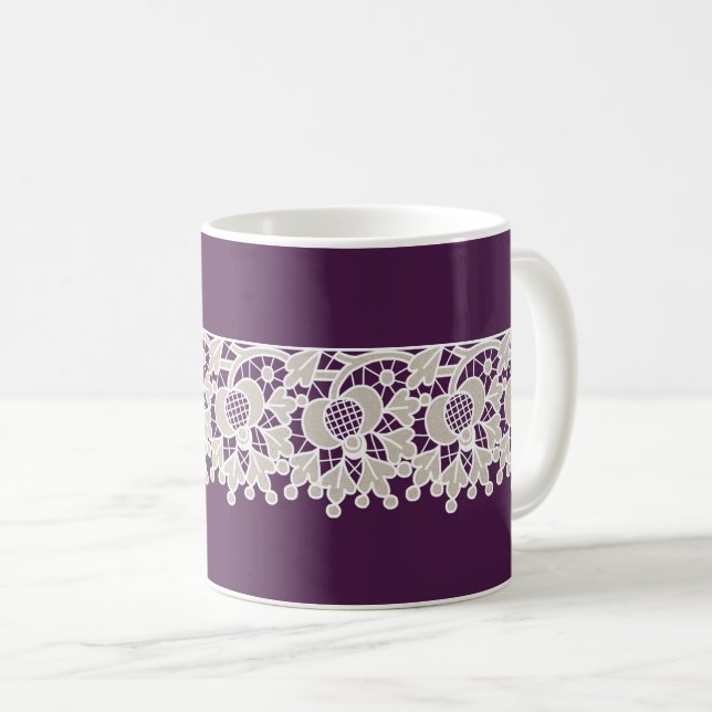 Lacy Purple Coffee Mug (Devant droit)