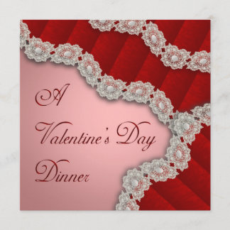 Lacy Red Damask Invitation Saint Valentin