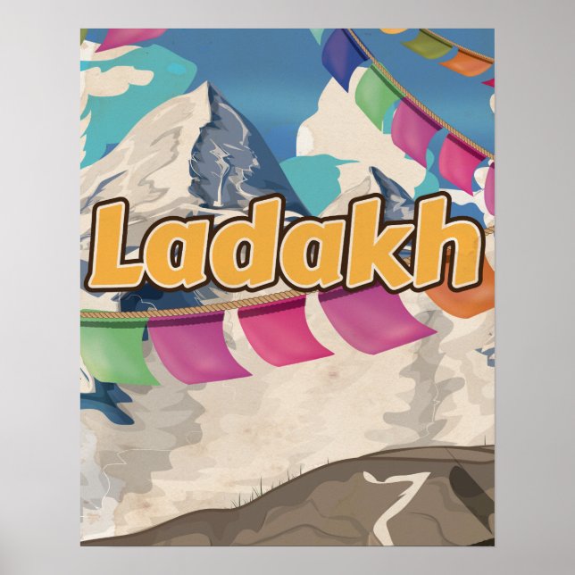 Ladakh, Inde Affiche de voyage Vintage (Devant)