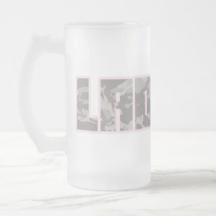 "Ladette" camo urbain brun et rose texte tasse de 