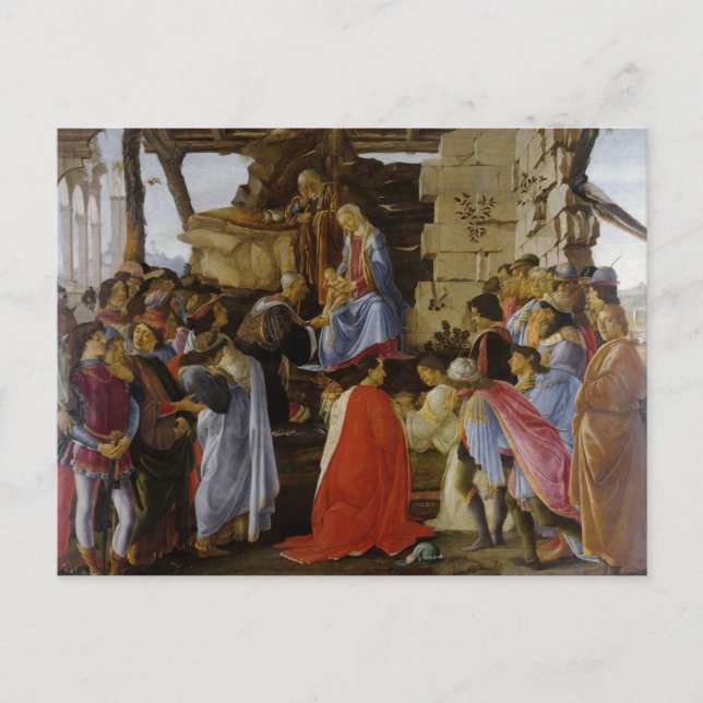 L'Adoration des Mages par Botticelli Carte Postale (Devant)