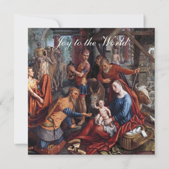 L'Adoration des Maji carte de Noël (Devant)