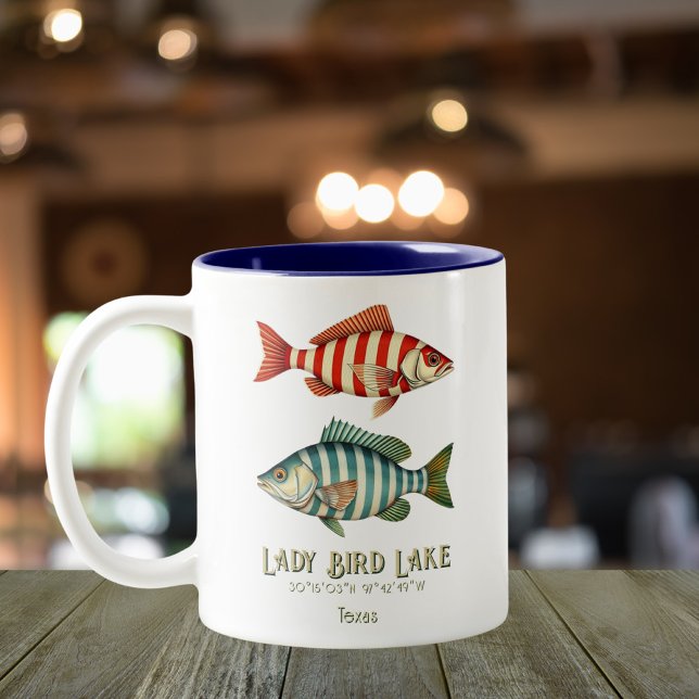 Lady Bird Lake Poisson nautique Texas Mug (Créateur téléchargé)