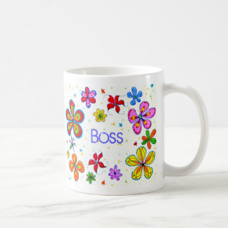 Lady Boss, Big Flowers Coffee Mug